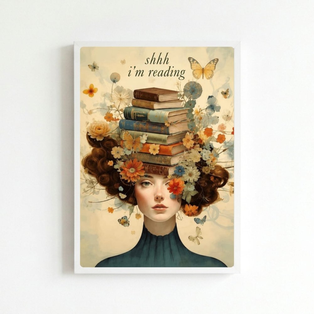 vintage girl with a book - Vibes Districtvintage girl with a book poster BiancoVibes District