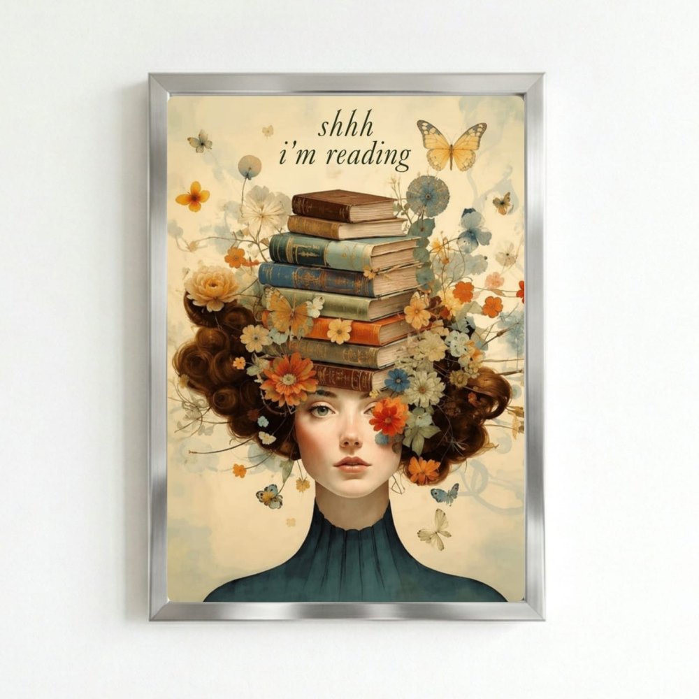 vintage girl with a book - Vibes Districtvintage girl with a book poster SilverVibes District