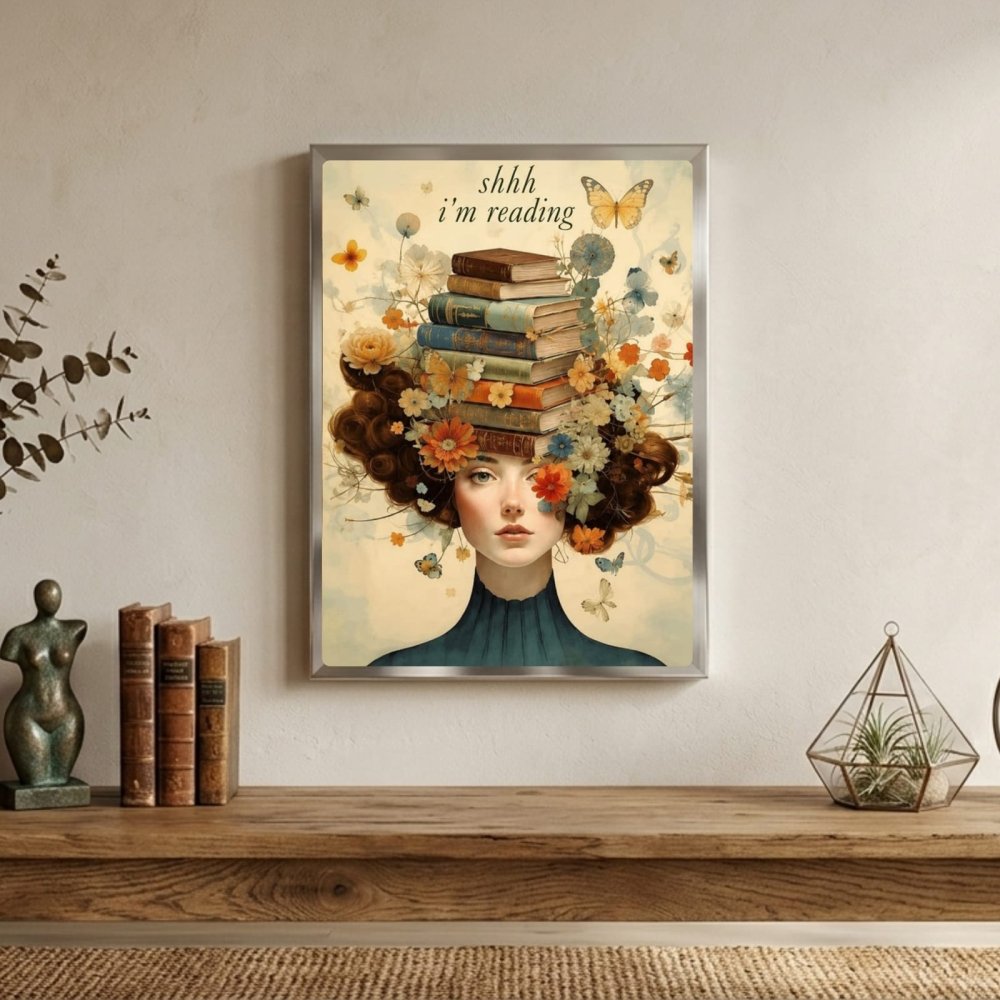 vintage girl with a book - Vibes Districtvintage girl with a book poster GoldVibes District