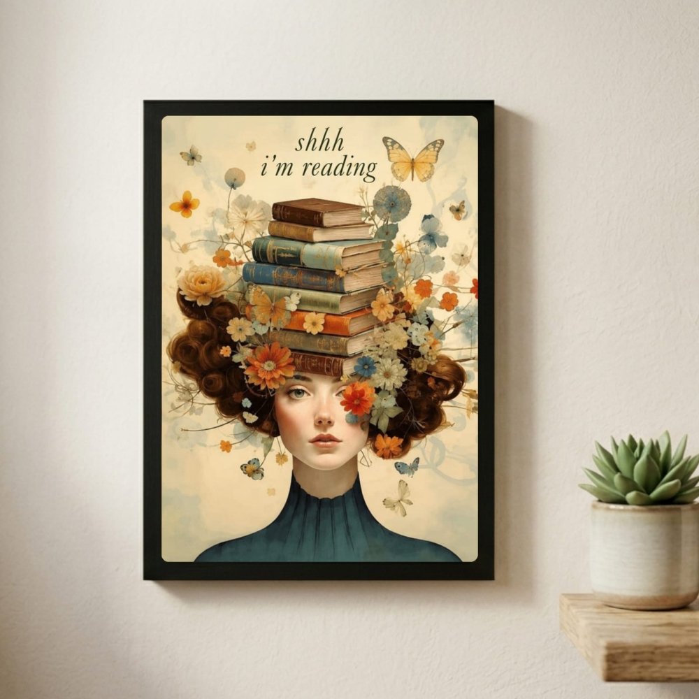 vintage girl with a book - Vibes Districtvintage girl with a book poster GoldVibes District