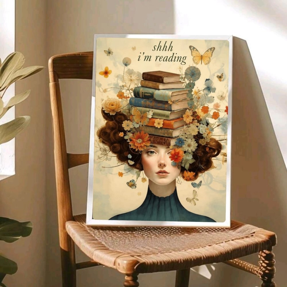 vintage girl with a book - Vibes Districtvintage girl with a book poster GoldVibes District