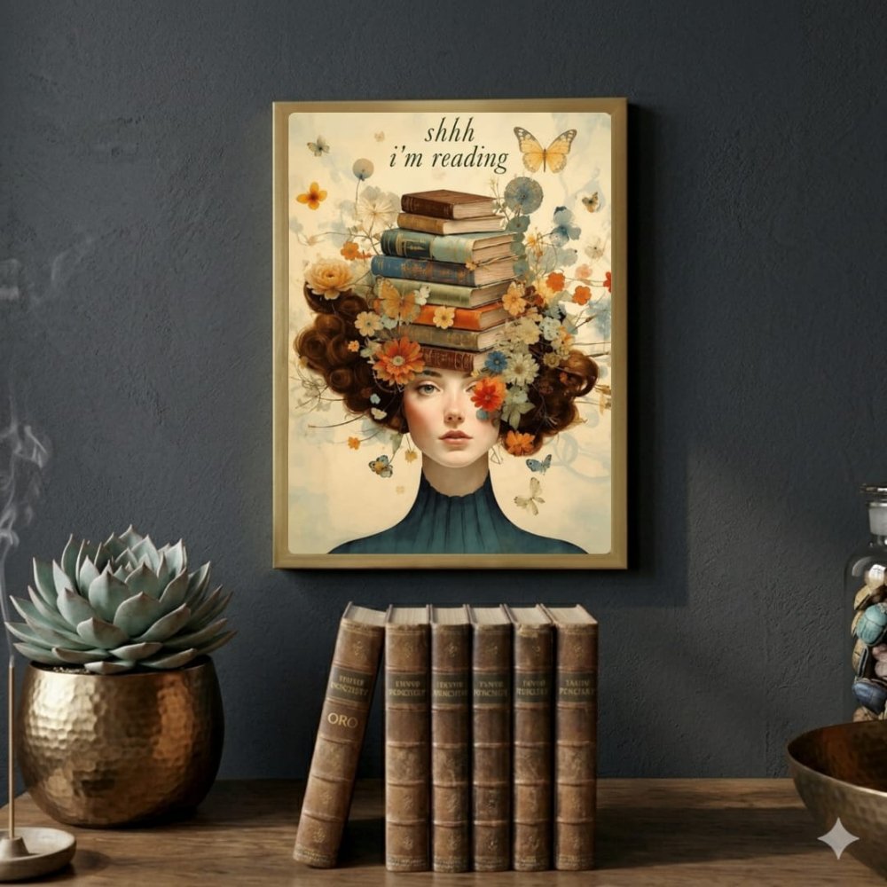 vintage girl with a book - Vibes Districtvintage girl with a book poster GoldVibes District