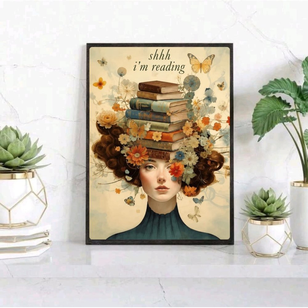 vintage girl with a book - Vibes Districtvintage girl with a book poster GoldVibes District