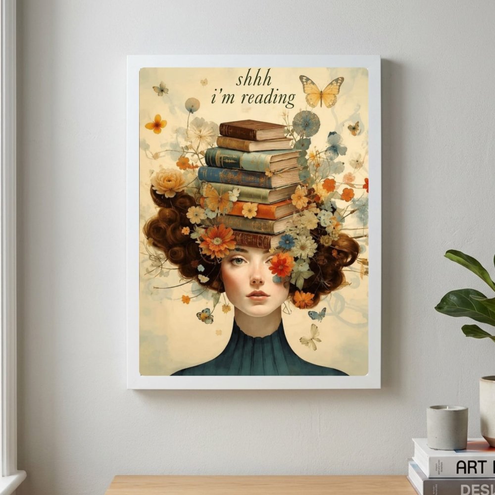 vintage girl with a book - Vibes Districtvintage girl with a book poster GoldVibes District