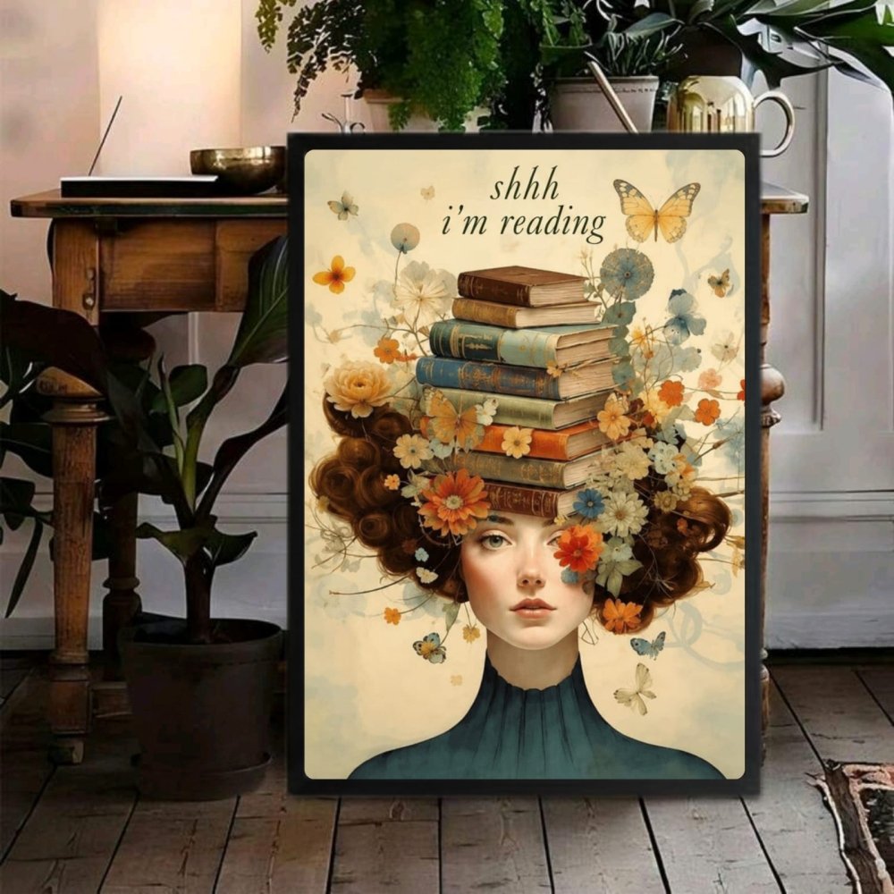 vintage girl with a book - Vibes Districtvintage girl with a book poster GoldVibes District