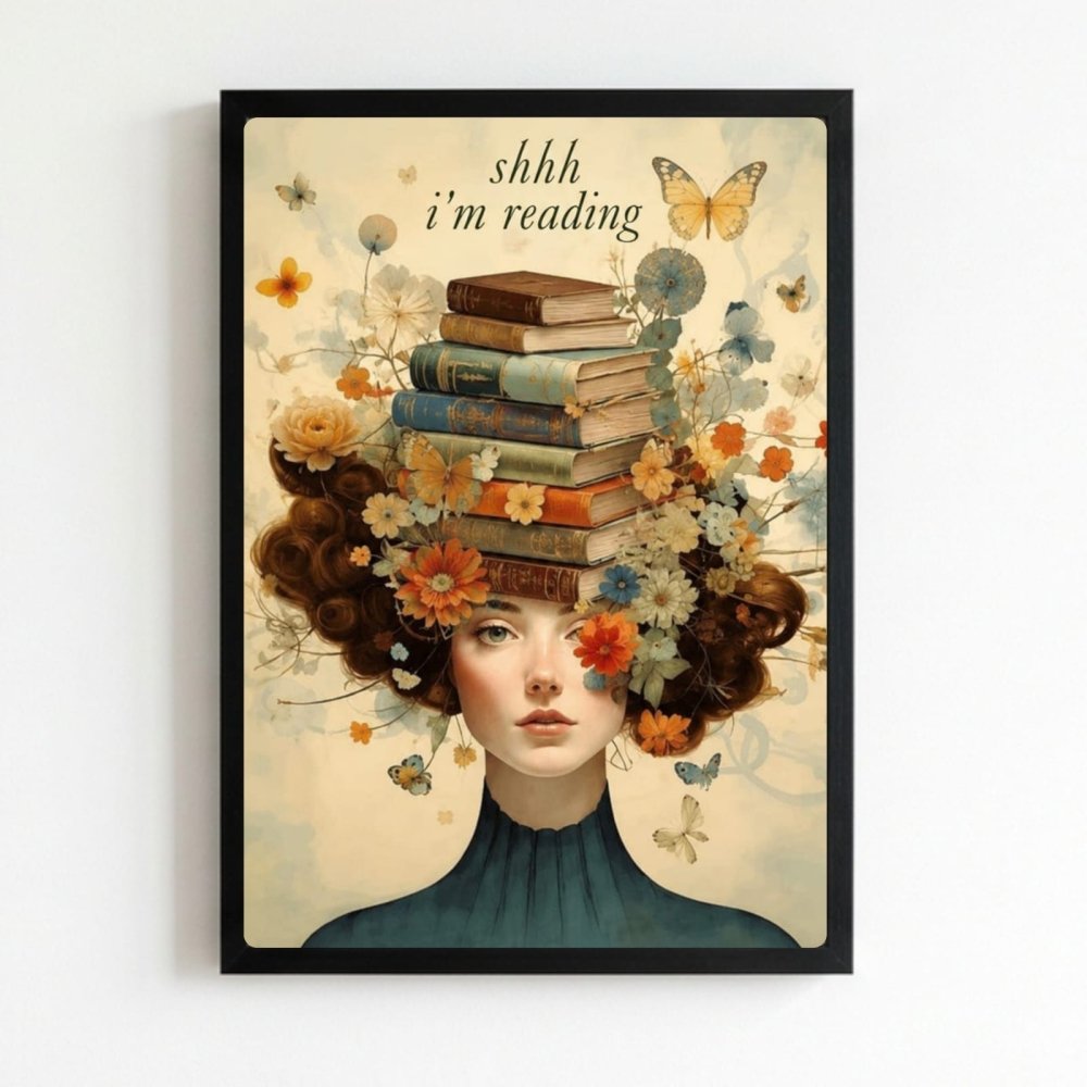 vintage girl with a book - Vibes Districtvintage girl with a book poster NeroVibes District