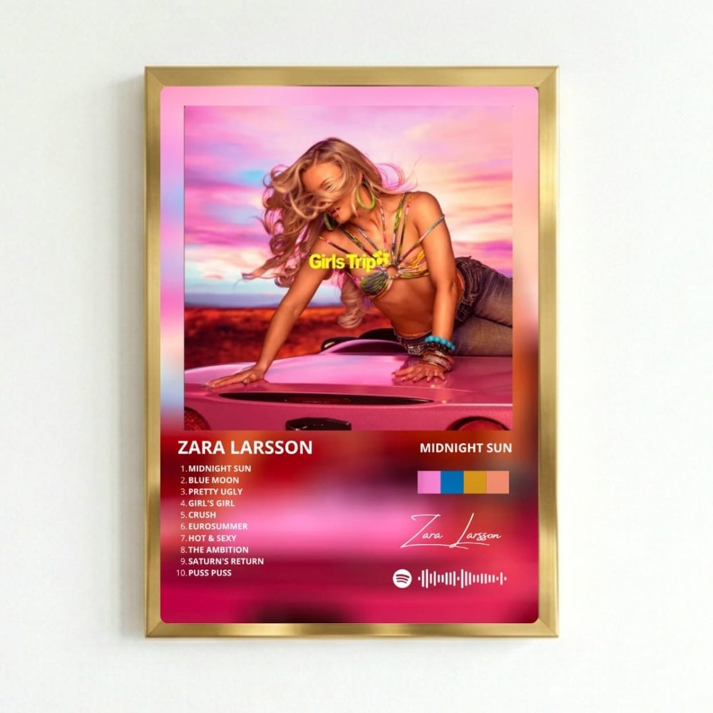 Zara Larsson - Midnight Sun Deluxe Poster with Frame - Vibes DistrictZara Larsson - Midnight Sun Deluxe Poster with Frame poster GoldVibes District