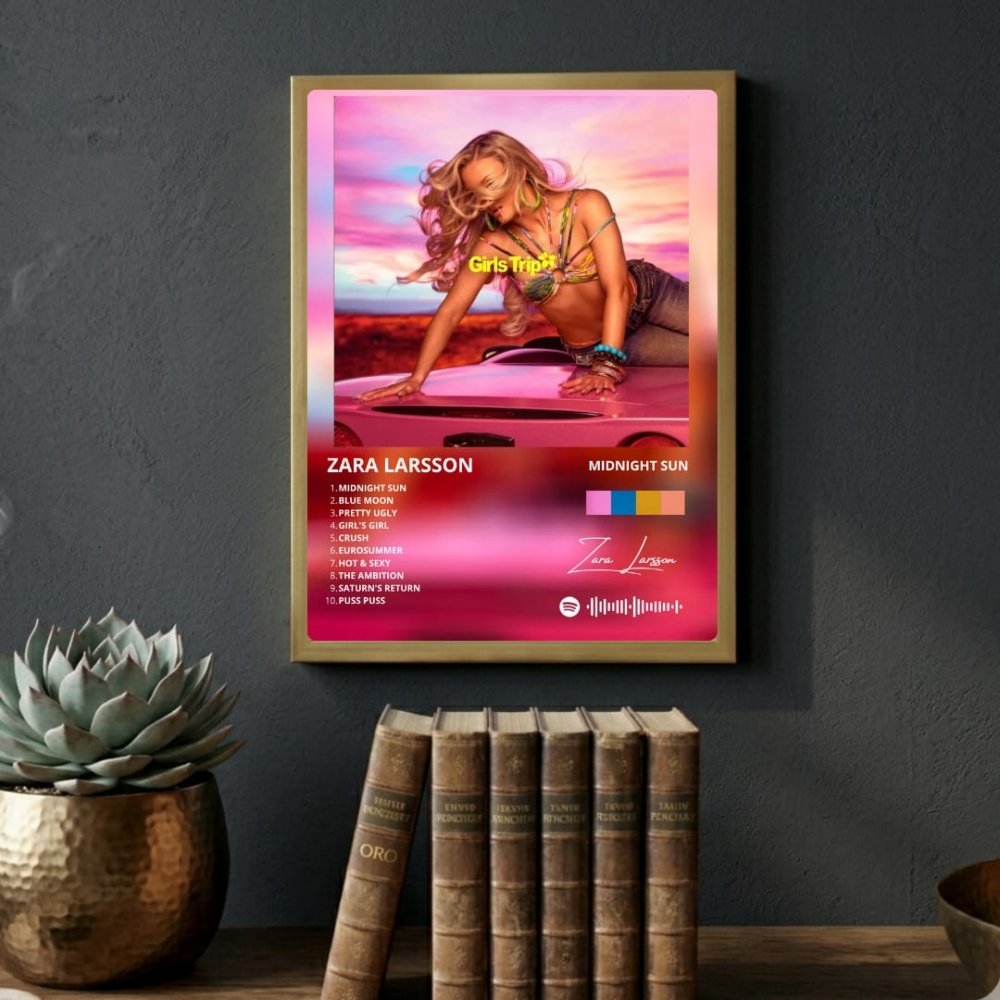 Zara Larsson - Midnight Sun Deluxe Poster with Frame - Vibes DistrictZara Larsson - Midnight Sun Deluxe Poster with Frame poster GoldVibes District