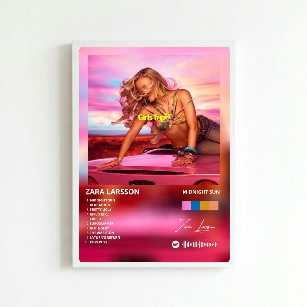 Zara Larsson - Midnight Sun Deluxe Poster with Frame - Vibes DistrictZara Larsson - Midnight Sun Deluxe Poster with Frame poster BiancoVibes District