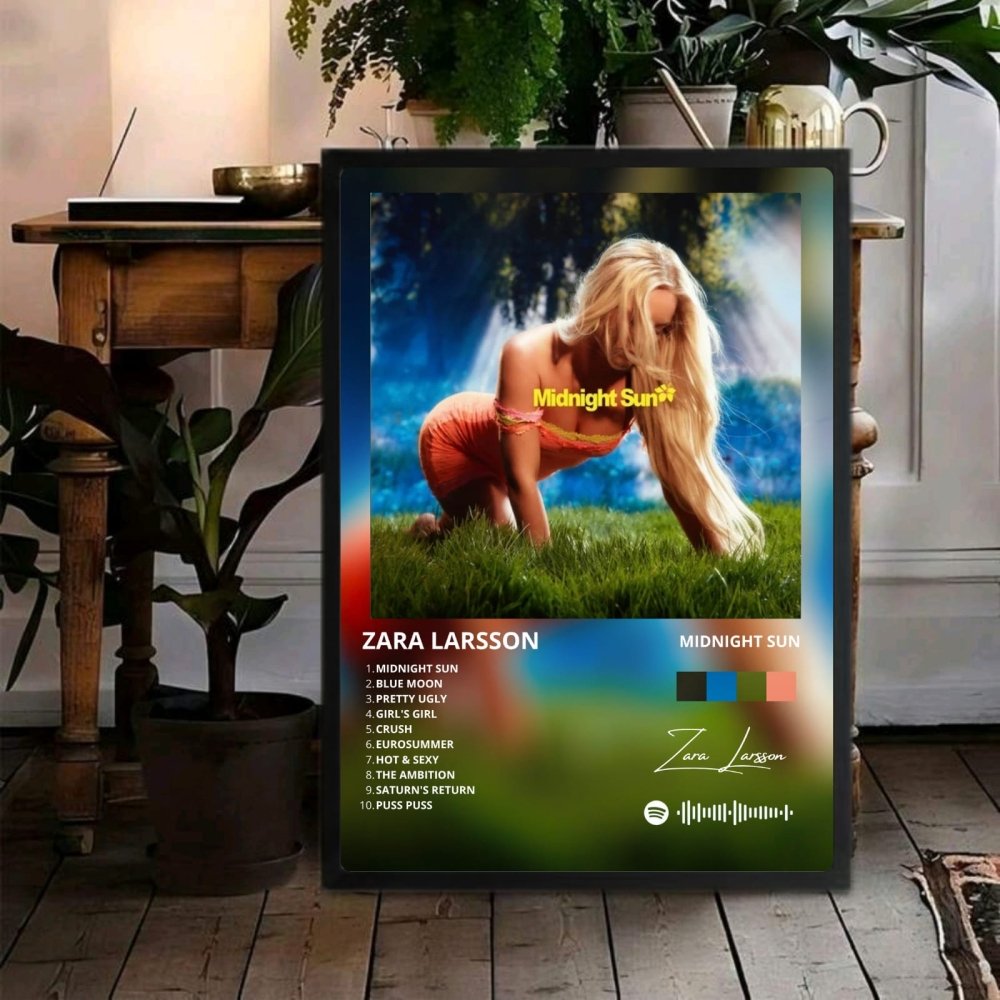 Zara Larsson - Midnight Sun Poster with Frame - Vibes DistrictZara Larsson - Midnight Sun Poster with Frame poster SilverVibes District