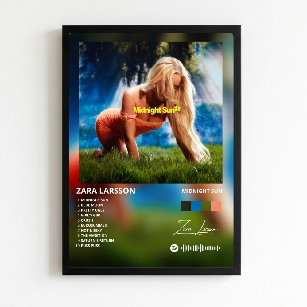 Zara Larsson - Midnight Sun Poster with Frame - Vibes DistrictZara Larsson - Midnight Sun Poster with Frame poster NeroVibes District