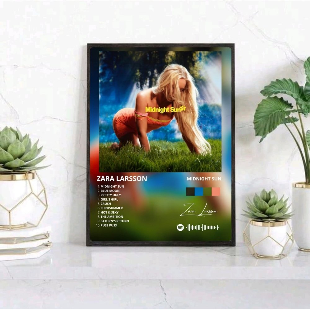Zara Larsson - Midnight Sun Poster with Frame - Vibes DistrictZara Larsson - Midnight Sun Poster with Frame poster SilverVibes District