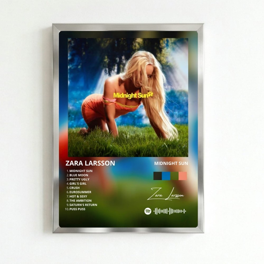 Zara Larsson - Midnight Sun Poster with Frame - Vibes DistrictZara Larsson - Midnight Sun Poster with Frame poster SilverVibes District
