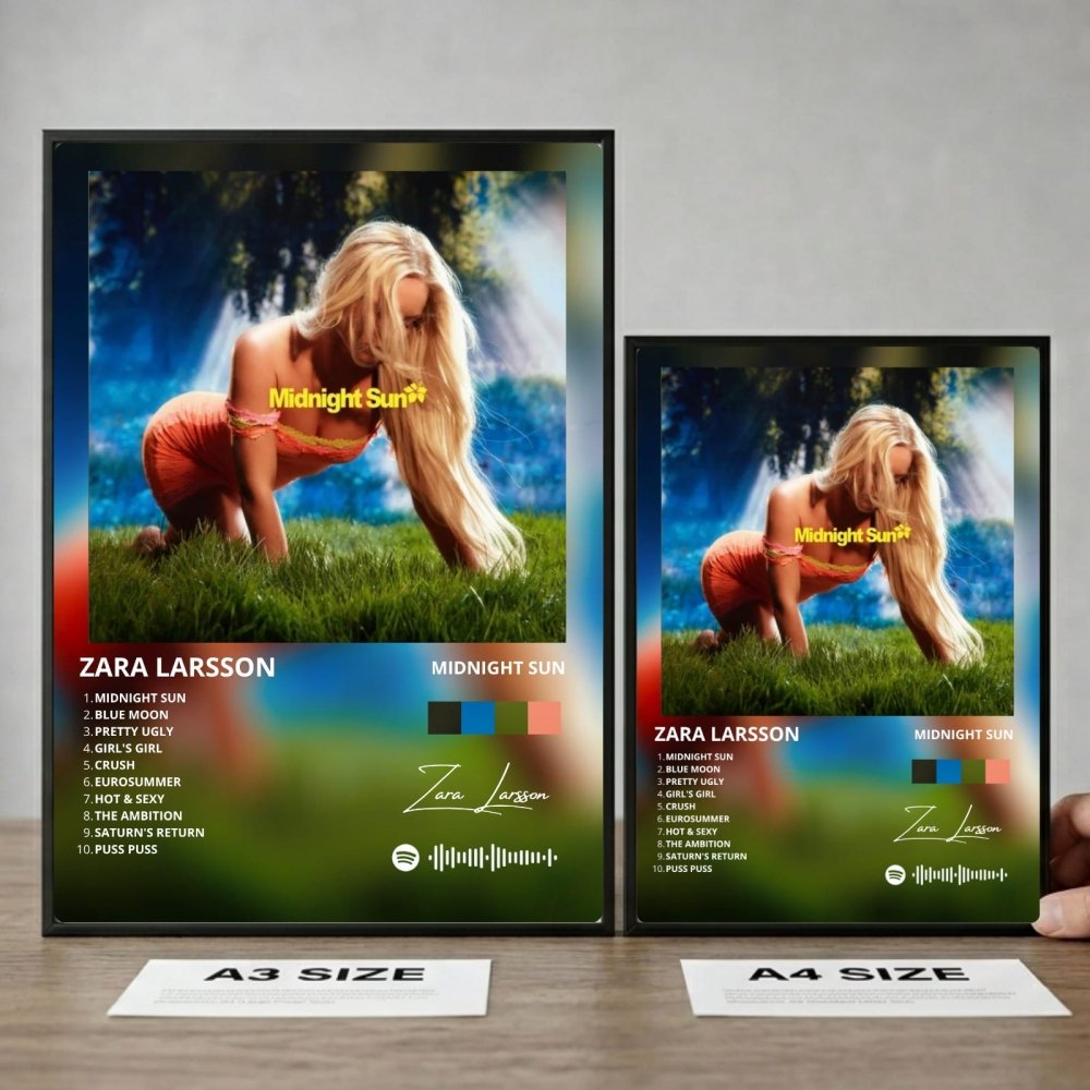 Zara Larsson - Midnight Sun Poster with Frame - Vibes DistrictZara Larsson - Midnight Sun Poster with Frame poster SilverVibes District